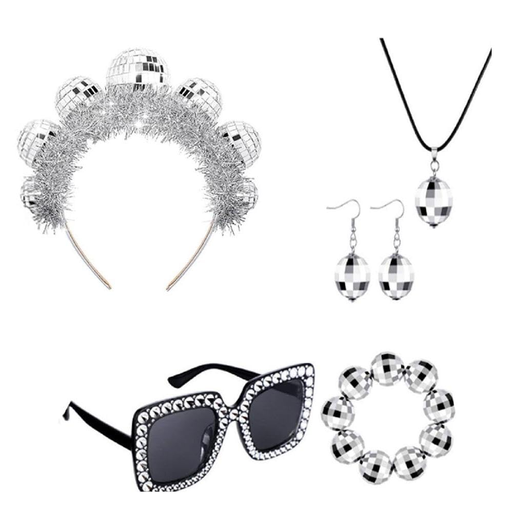 Stylish Party Accessory Set 5PCS Headband Sunglasses Necklace Earrings For Women Nightclub Event Party Supplies Party Accessories Accessories