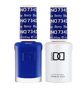 DND Gel Polish Set - 1 each of Blue Gel Polish and Blue Nail Polish, 734 Berry Blue, 0.5 Fl Oz