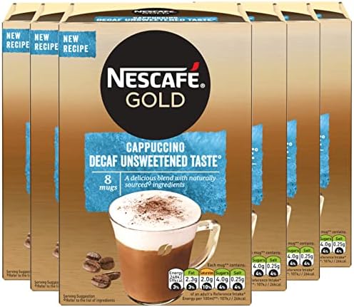 Nescafe Cappuccino Decaff Unsweetened Nescafe Decaffeinated Cappuccino Unsweetened Coffee Sachets Imported From The UK England British Instant Coffee