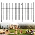 Toolterritary 5 Panels No Dig Decorative Garden Fence with Gate, 48in(H) x 12.5ft(L), Dog Fence Outdoor for Yard - Rustproof Metal Animal Barrier Fencing for Patio, Flower Bed, Ideal for Dogs, Rabbits