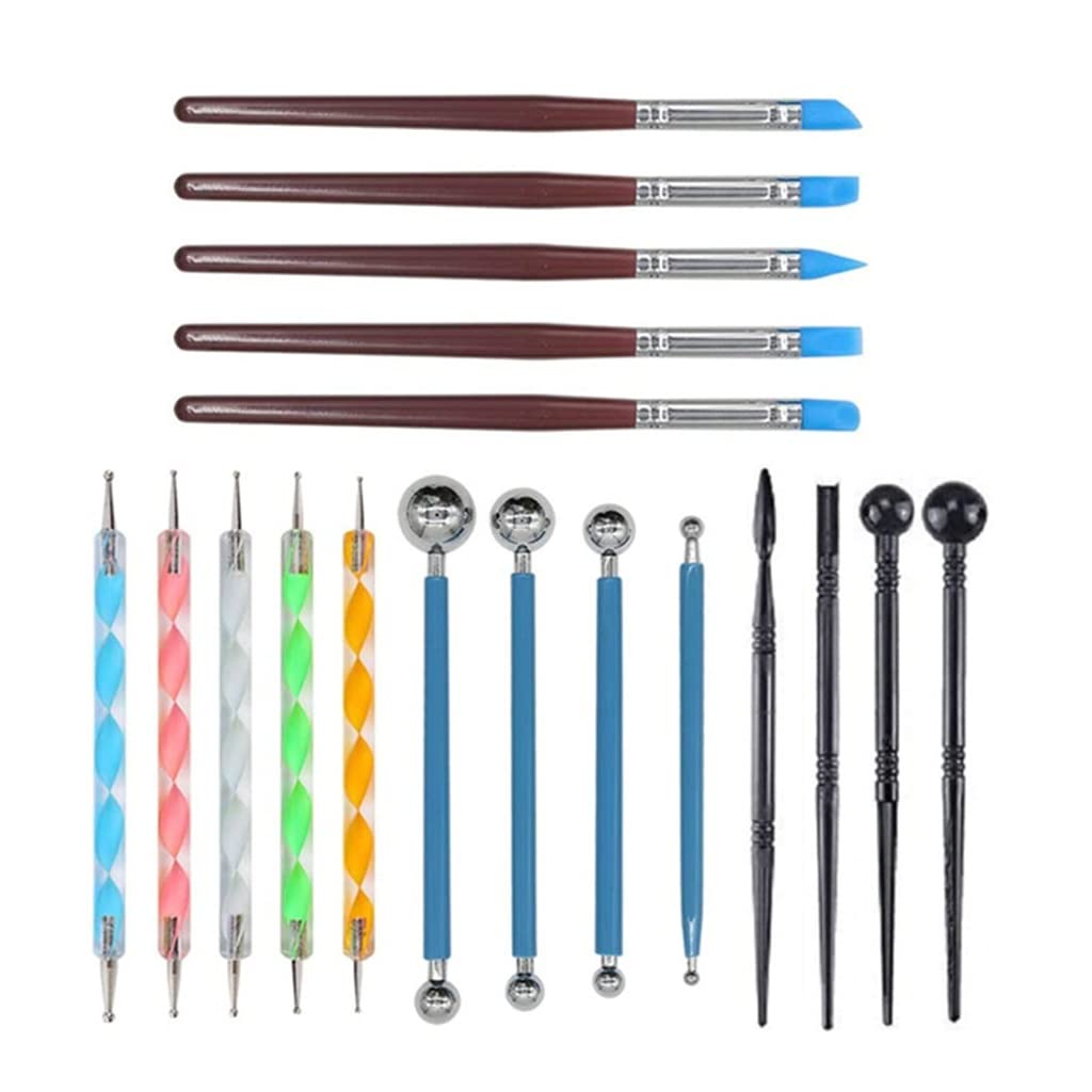 Set di Strumenti per Modellare l'argilla, Kit per intagliare la Ceramica, Kit per dipingere Rocce, Strumento per intagliare Palline, Strumento per punteggiare