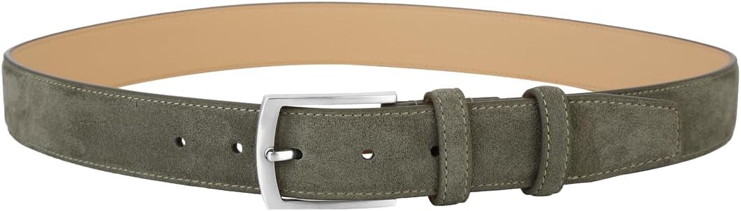 Genuine Suede Belt for Men's Leather Belt Casual Jeans Pants Dress Blet 1 3/8" Wide Golf Belt - Image 4