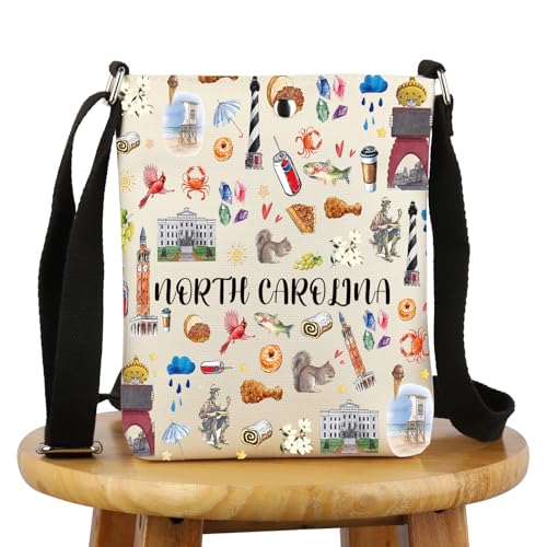 G2TUP North Carolina Gift North Carolina Lover Crossbody Bag North Carolina Tourist Travel Bag North Carolina Souvenir