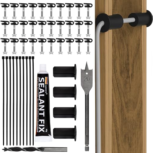 Granatan Cable Routing Kit Compatible with Starlink Wall Pass Through Mounting Kit with 3/4 & 5/16 Drill Bits 30 Wall Clips 10 Cable Ties