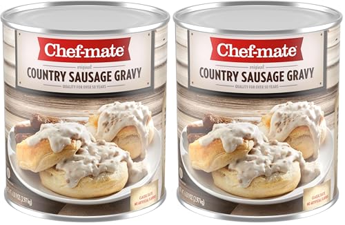 Chef-mate Country Sausage Gravy, Breakfast Sausage, Biscuits and Gravy, 6 lb 9 oz, 10 Can (Pack of 2)