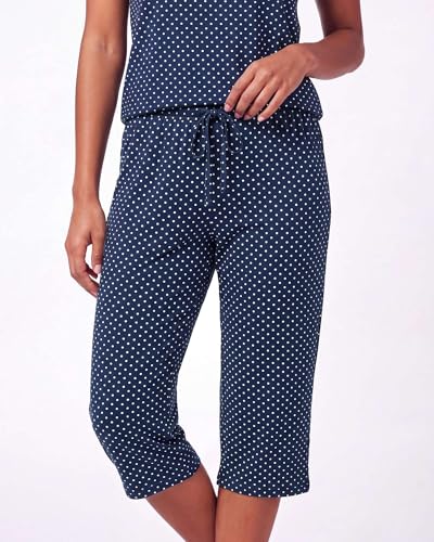 Image of Real Essentials 2 Pack: Women's Tank Top & Capri Pajama Set - Super-Soft Sleeveless Summer Loungewear (Plus Size Available)