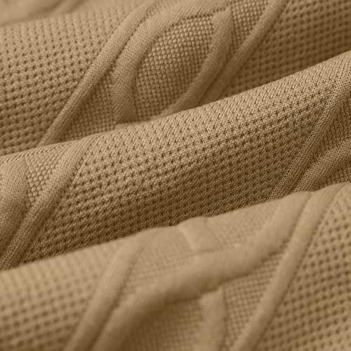 Image of Men's Cargo Shorts Casual Elastic Waist Drawstring Textured Lightweight Summer Comfy Beach Shorts Multi Pockets