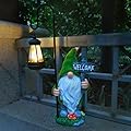 JOYBEE Garden Statues Gnome with Solar Lantern Outdoor Decor-Gnomes Solar Figurines Lights Decorations for Patio Yard Lawn Ornaments-Gifts for Women Mom Grandma