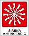NEW CARTELLO SEGNALETICO - SIRENA ANTINCENDIO - Adesivo Extra Resistente, Pannello in Forex, Pannello In Alluminio (ADESIVO 20X31 CM)