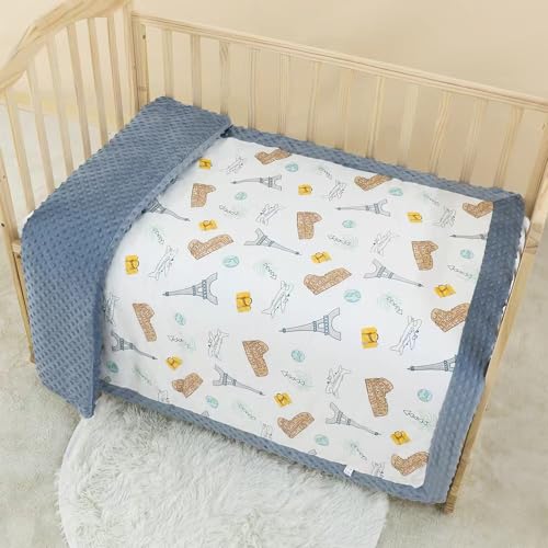 Image of Cuite Pumpkin Baby Toddler Crib Comforter, 45 inch x 57 inch Lightweight Kid Down Alternative Comforter,Cotton Baby Blanket with Mink Dots Design,Warm Thick Baby Quilted Blanket for Crib Bed