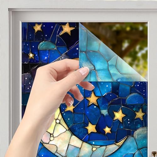 Película adhesiva para ventana Nuxovilar luna y estrella miniatura 2