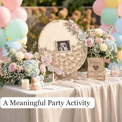 Image of The Real Bossy Baby Memory Keepsake Frame Guestbook - Luxury Baby Shower, First Birthday & Wedding Guest Book Alternative - Preserve Wishes, Messages & First Year Memories in a Beautiful Bloom Nursery Display Baby or Boho Wildflower Home Decor