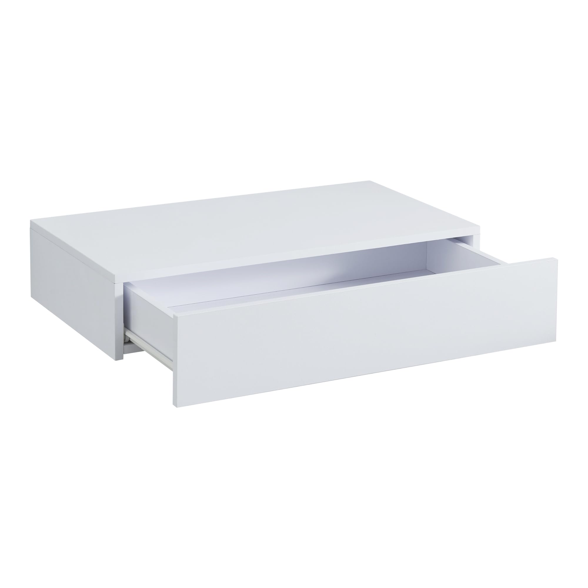 [en.casa] Mensola con Cassetto Consolle da Parete Mensola da Muro Comodino Sospeso con Cassetto 60 x 35 x 12 cm - Bianco