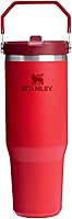 Stanley IceFlow 2.0 30oz Flip Straw Tumbler with Handle - Leak Resistant Insulated Stainless Steel Water Bottle, Keeps Cold 20+ Hours, Chili Red