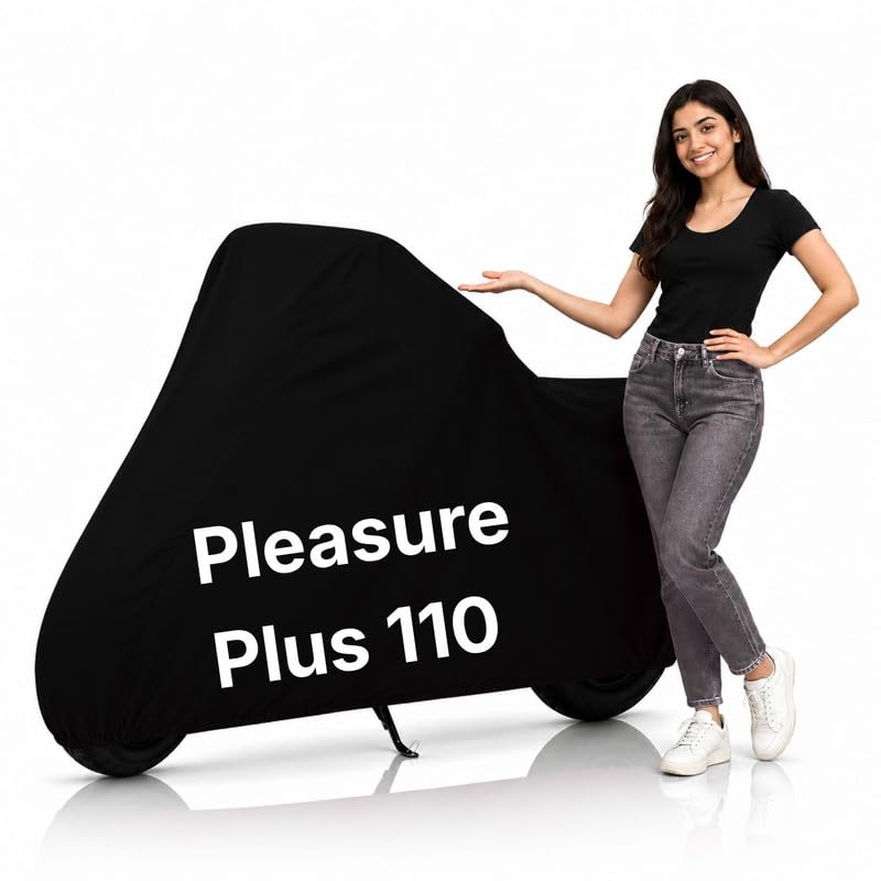 Image of Ultra-Protect Scooty Body Cover for Pleasure Plus 110 Cover| 100% Waterproof, Dustproof & Scratch Resistant | Heavy Duty Two Wheeler Covers with UV Protection, Heat Resistant | All Weather (Black)