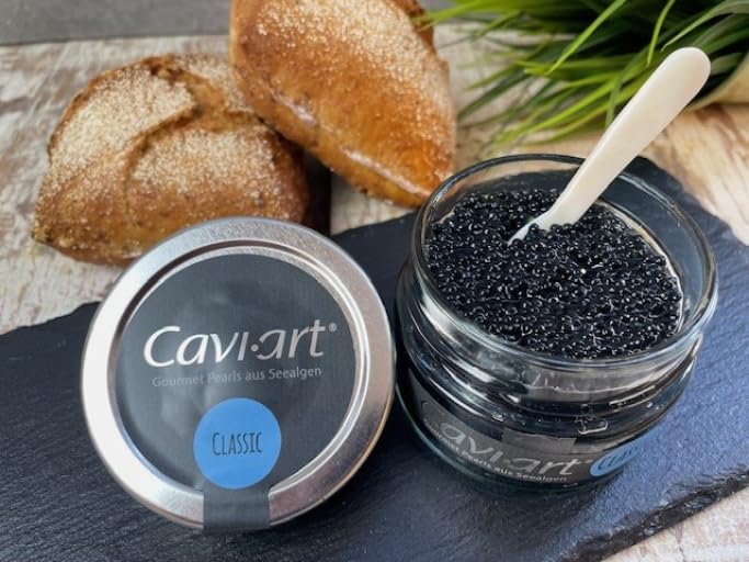 Cavi-Art® Klassik Style | Veganer Kaviar | 100g | Schwarzer Algenkaviar | Gekühlter Versand | delishopper