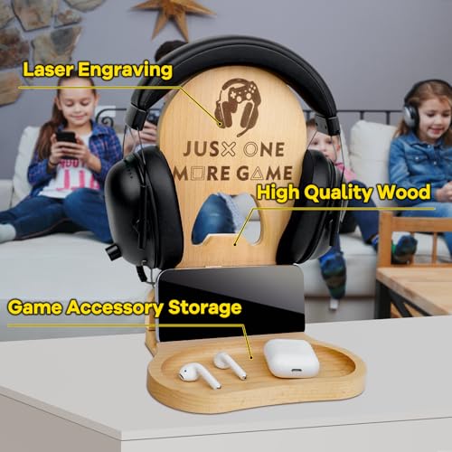 Gifts for Boyfriend - Gamer Gifts for Men - Wooden Gaming Headset Stand with Light - Gaming Boys Room Decor - Gaming Accessories - Image 4