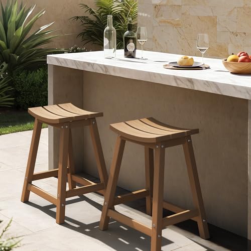 Ciokea 2 Set 24" Outdoor Bar Stools Heavy Duty HDPE
