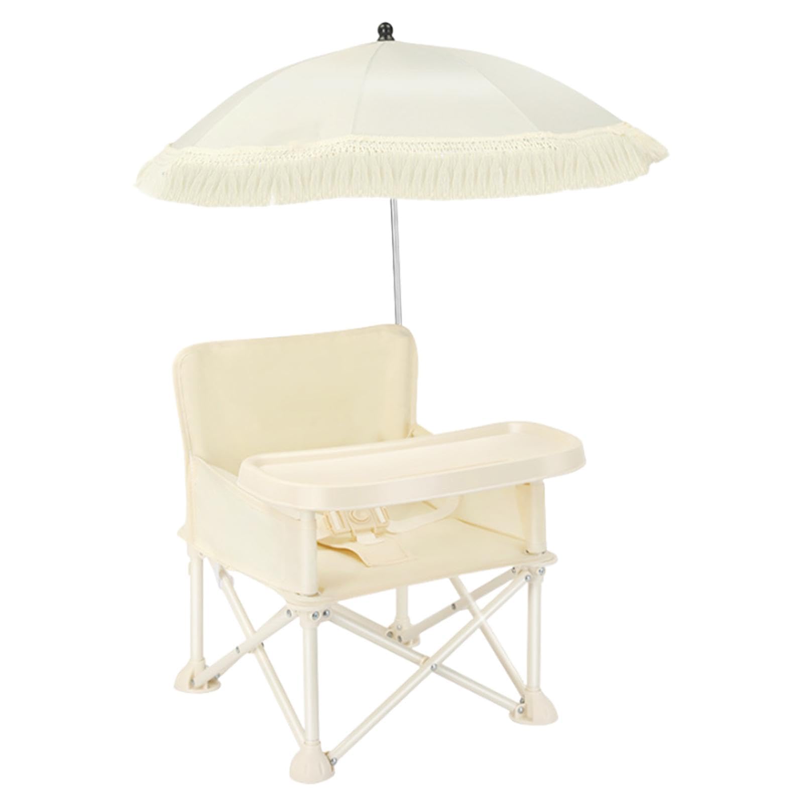 Sedia da pranzo per bambini, Sedia per pappa per bambini - Seduta da pranzo con rialzo con ombrellone, vassoio,Sedia da spiaggia da campeggio per e ragazze che viaggiano per mangiare, picnic, per uso