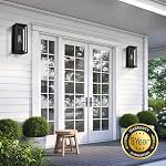 15" Outdoor Wall Lights, Black Exterior Lighting Fixtures, 2 Pack - Image 2