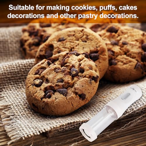 Electric Cookie Press Set, Cookie Press Gun Cookies Press Cake Cookies Maker Kit with 12 Discs and 4 Icing Tip for DIY Cookies Decoratin