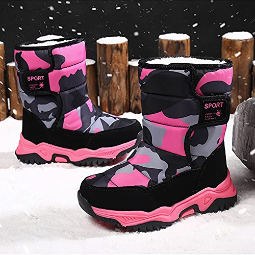 QINGCOMFACAI Kids Girls Boys Snow Boots Winter Waterproof Slip Resistant Cold Weather Shoes (Little Kid/Big Kid)3