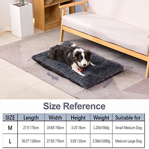 40x27x4in Washable Plush Dog Bed Crate Pad for Medium Large Dog with Removeable Cover, Ultra Soft Machine Washable… - Image 3