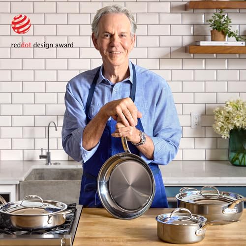 Image of Hestan NanoBond Molecular Titanium Stainless Steel 10-Piece Cookware Set - PFAS-Free - Induction Compatible, Dishwasher Safe, Oven & Grill Safe to 1050F, Handcrafted in Italy
