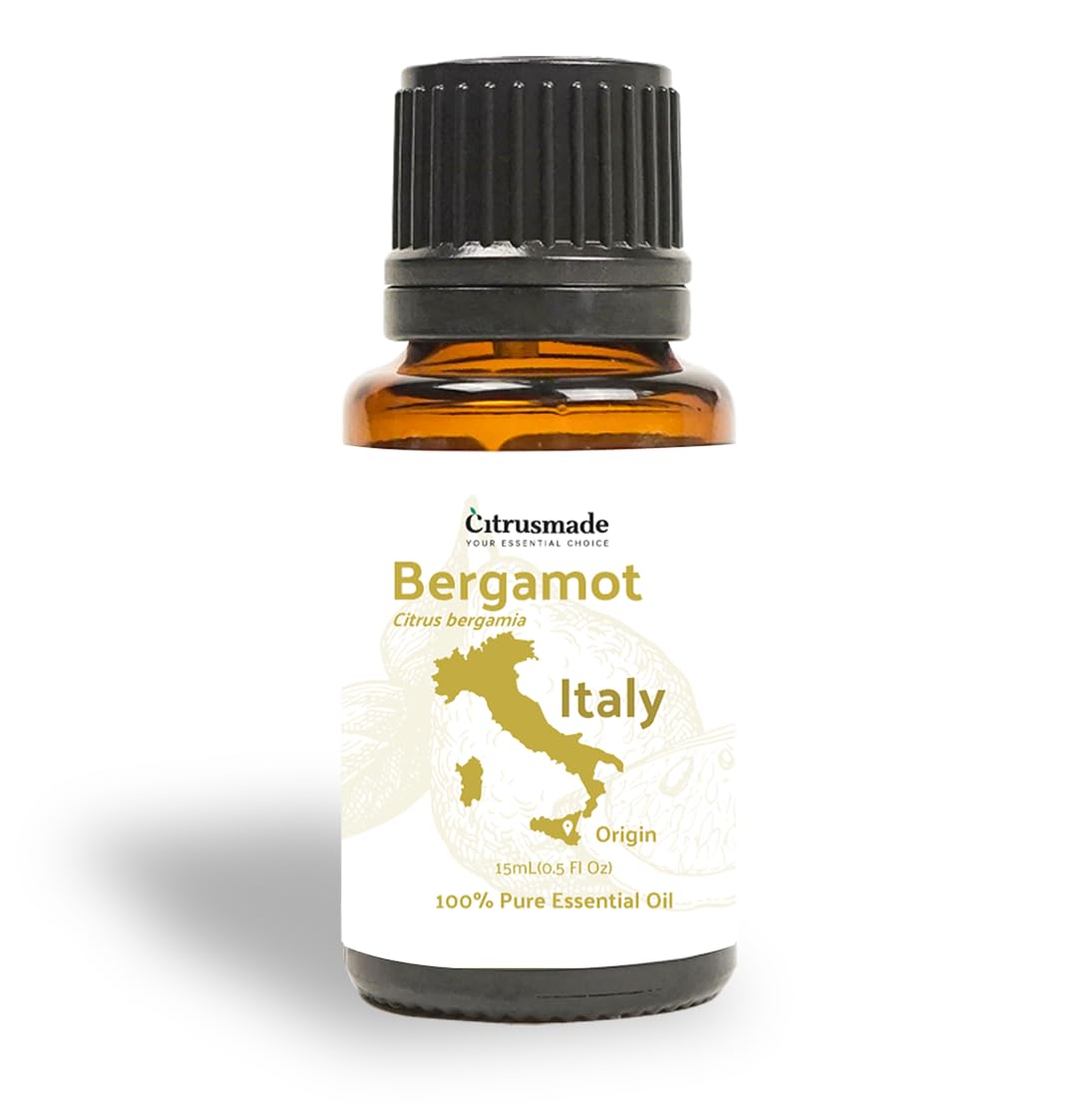 Bergamot Essential Oil - Direct from Citrusmade in Sicily- Pure Essential Oil for Diffusers and Aromatherapy | 100% Pure Therapeutic Grade (15ml)
