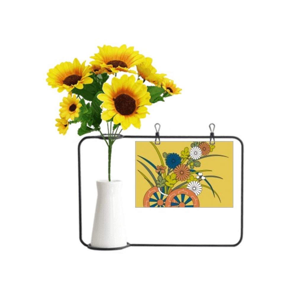 Tournesol japonais artificiel sous vase bouteille pour déco salon lumineuse