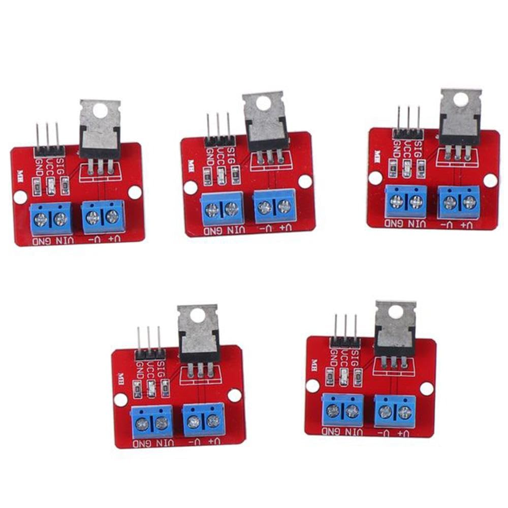 HOBBYIN 5pcs IRF520 MOSFET Driver Module, Driver Module Compatible with Microcontroller, MOSFET Button Drive for Arduino MCU ARM Raspberry PI
