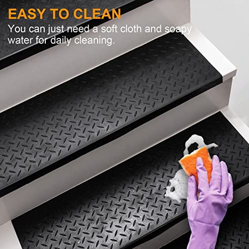 Spurtar HFM000106 35 Inch X 10 Inch Rubber Stair Treads, 6Pack Outdoor Rubber Stair Treads Non-Slip, 35 Inch Rubber Stair Treads For Wooden Steps thumb #4