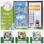 3.2 Cu.Ft Small Fridge with Freezer, Reversible Door Compact Refrigerator, Energy-saving, Low Noise, Mini fridge for Bedroom Dorm,Office and Apartment, Black - Image 2