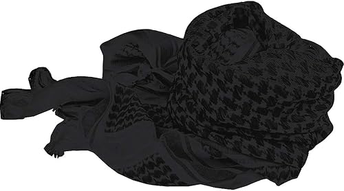 Miniatura 4 de MAGNIVIT - Bufanda táctica Shemag de algodón Keffiyeh para el desierto, bufanda árabe para cabeza y cuello