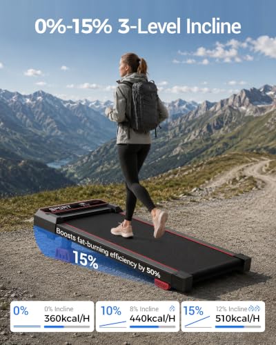 Image of LONTEK 15% Incline Walking Vibration Pad Portable Under Desk Treadmills