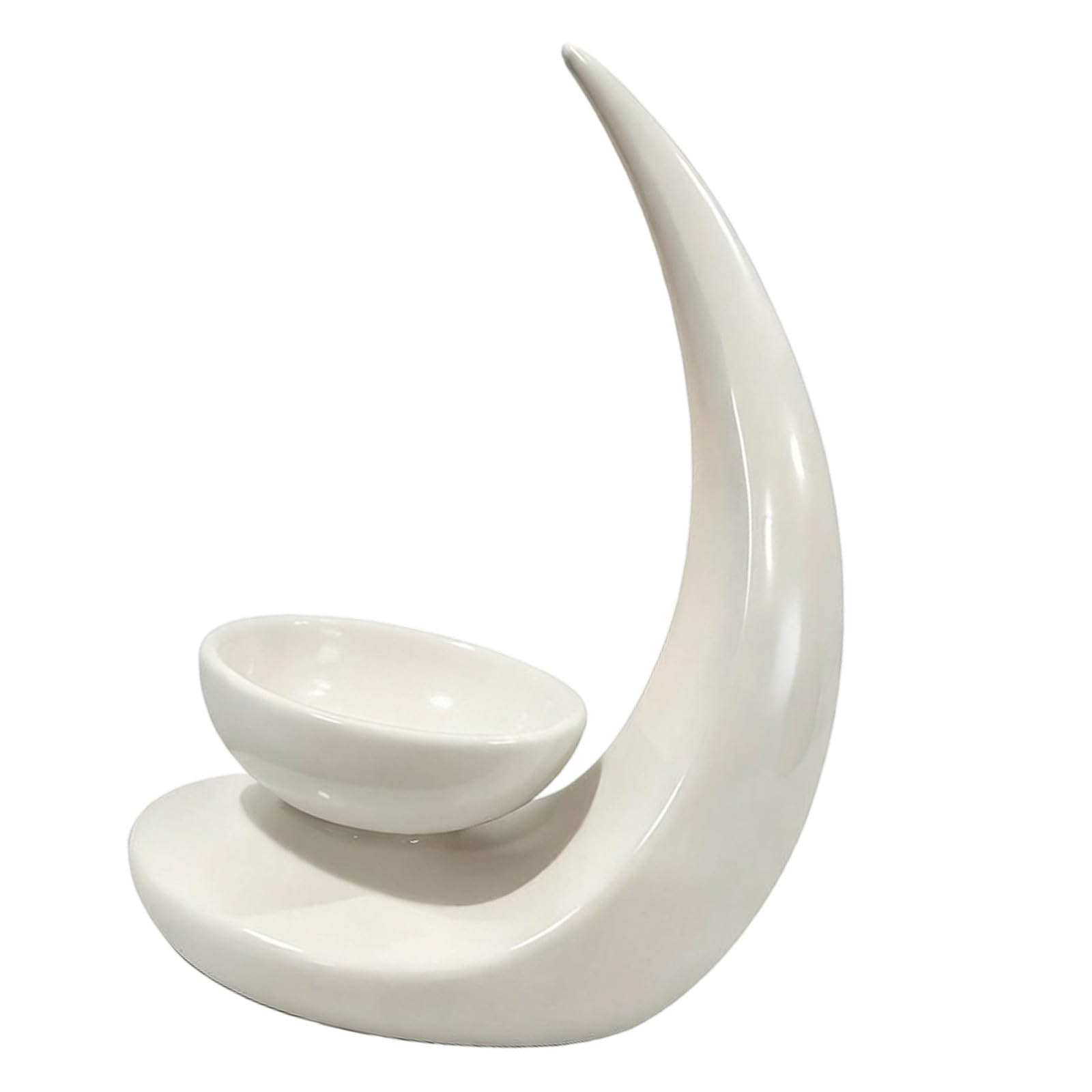Artistic Crescents Moons Shape Tray White Ceramic Tealight Holders for Romantics Ambiances Wedding Decors Tealight Candleholder