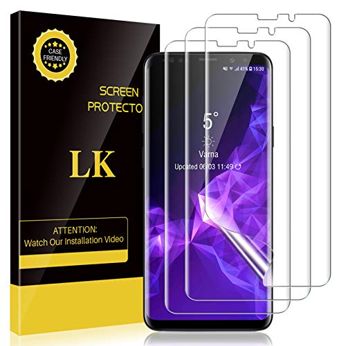LK [3 Pack] Screen Protector for Samsung Galaxy S9 Plus Flexible film [New Version] Case-Friendly, Bubble-Free, HD Clear