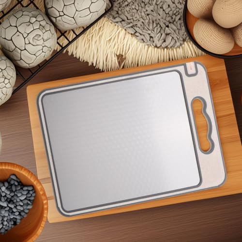 Tabla de cortar de acero inoxidable grande de doble cara, ideal para camping 6
