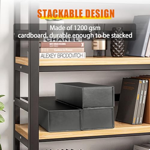Cassette Tape Storage Box, Cassette Tape Holder 14.25 x 4.5 x 3 Inch, Store Up to 20 Cassette Cases – 1 Pack - Thumbnail 4