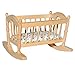 Produktbild alles-meine.de GmbH Puppen Baby Wiege aus hellem Holz - Maßstab 1:12 - Puppenbett Puppe für die Puppenstube Miniatur Puppenhaus - Puppenbett Holzbett Nostalgie - Puppenwiege