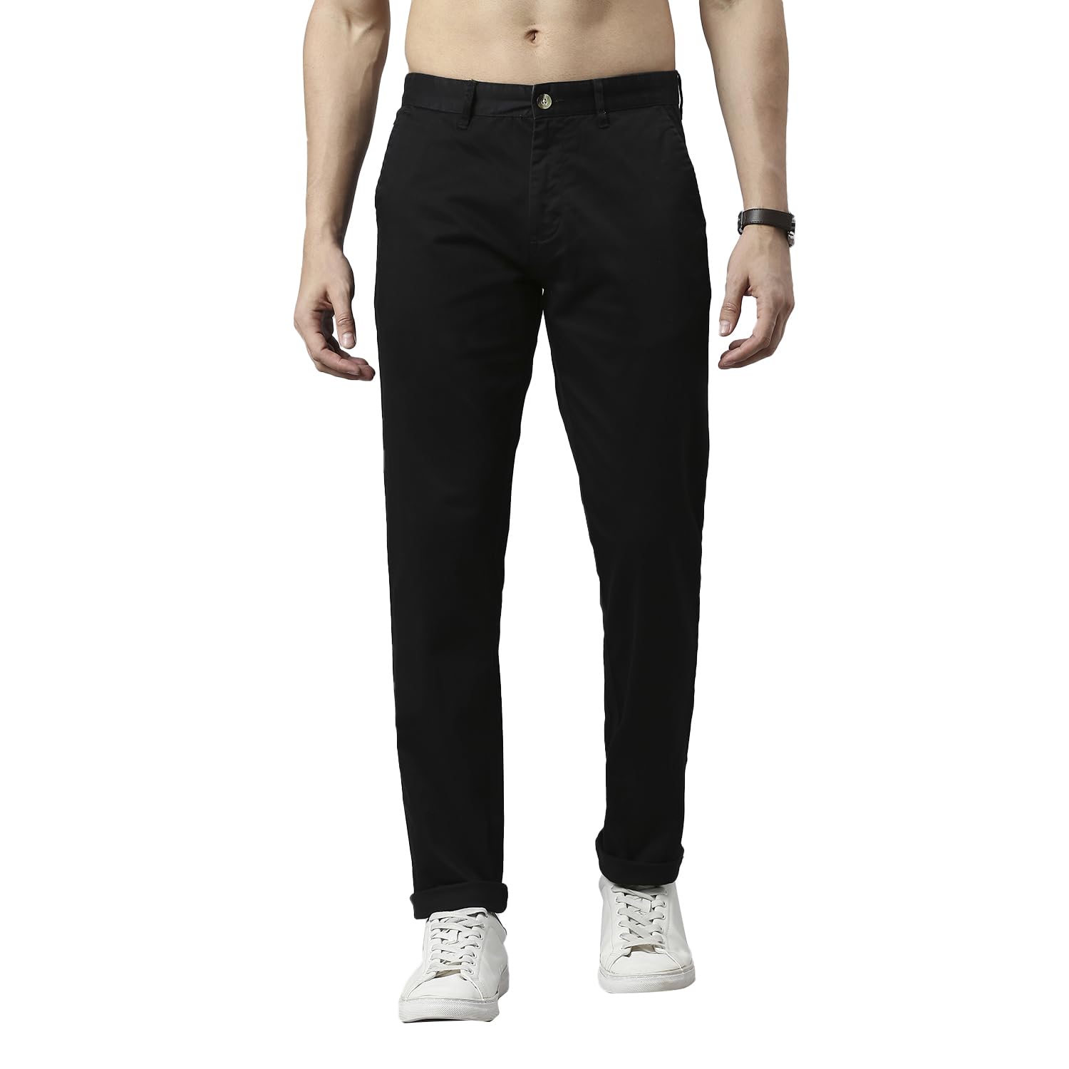 thomas scott Men's | Solid | Light Weight | Breathable Fabric | 6 Pocket | Mid Rise | Slim Fit | 100% Cotton | Button Waist | Chino Trouser | Pants-picture-33