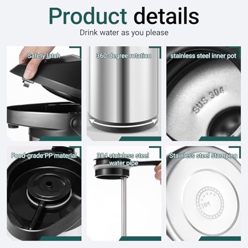 Distributeurs d'eau chaude en inox robuste 1,9 L style déco - 7