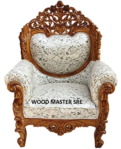 Image of Luxury Wooden Teakwwood Five Seater Sofa Set for Living Room (Honey Brown) Solid Wood Outdoor Chair 5 Seater Sofa | (7)