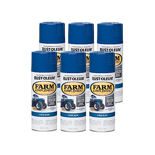 Image of Rust-Oleum 280131-6PK Farm & Implement Spray Paint, 12 oz, Ford Blue, 6 Pack