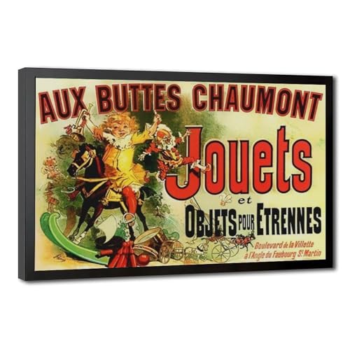 Affiche rétro Aux Buttes Chaumont Jouets, cadre suspendu pour salon cosy