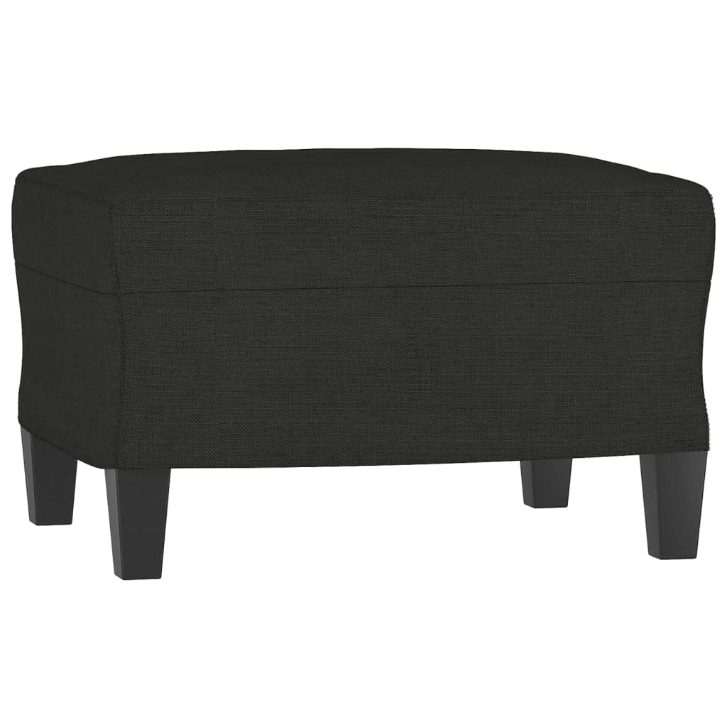 Fußhocker Schwarz 60x50x41 cm, Stoffbezug, Beistellhocker für Wohnzimmer, Schlafzimmer, Bequeme Fußablage
