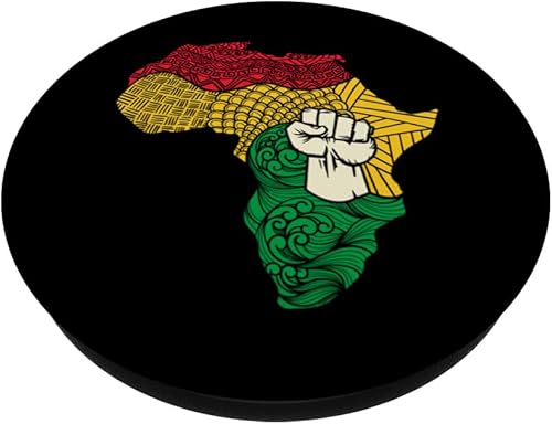 Miniatura 2 de Africa Map Rising Hand Juneteenth African Pride Freedom PopSockets Swappable PopGrip