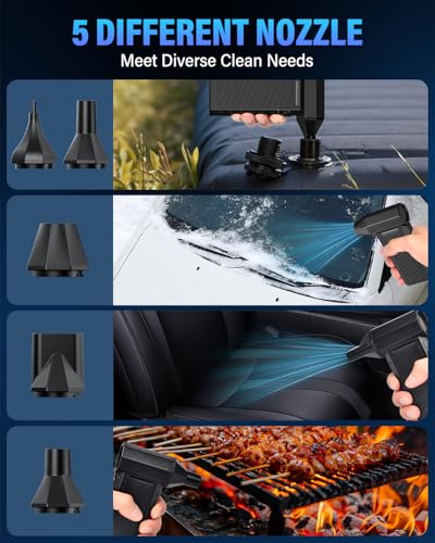 Elektrische Staubgebläse Druckluftspray, 150000 U/min Höhe Geschwindigkeit Dust Blower, Mini Compressed Air Duster PC Reinigungsset Mit 8000mah Akku für Laptop, Tastatur, Auto, Bürogeräte, Sofa