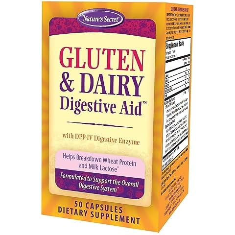 Nature's Secret Gluten & Dairy Digestive Aid - 50 Capsules - Helps Break Down Wheat Protein & Milk Lactose - 25 Servings Cover