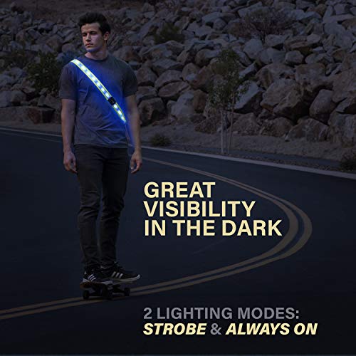 Illumiseen LED Belt 2.0 – Illuminating & Reflective Running Gear - with 8 Bright LED Colors, Perfect Running Lights for Runners, for Walking or Cycling at Night - Waterproof & USB Chargeable Battery